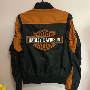 ✅final Vintage nylon Harley Davidson Moto jacket